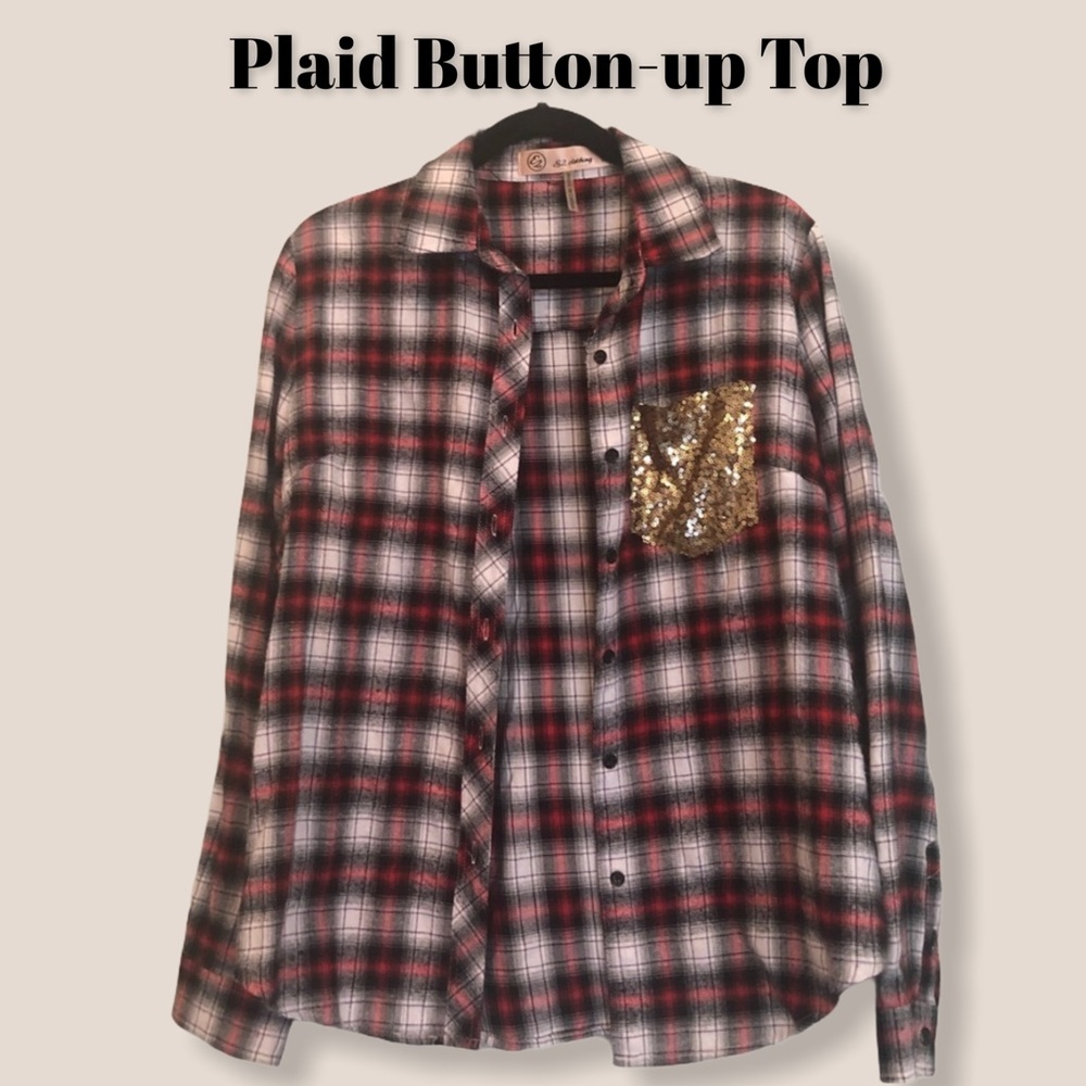 Plaid Button Up Top
